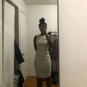 High neck nude dress